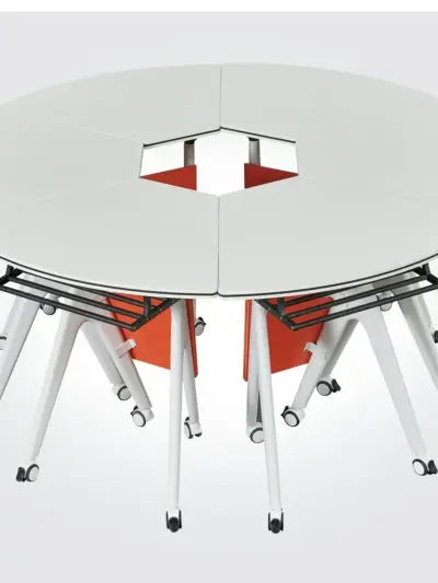 Houston שולחן מתקפל עם גלגלים – כחלק מתחבר לשולחן מעגלי